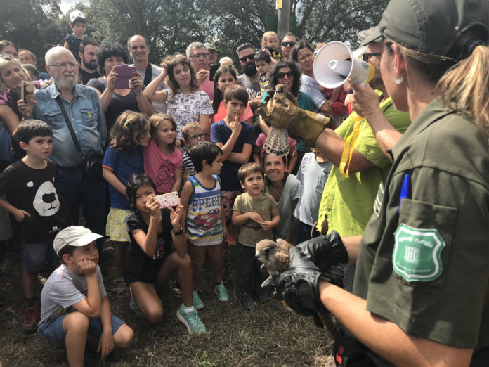 Alliberen dos xoriguers durant la celebració del XIV Aplec de Sant Cebrià dels Alls