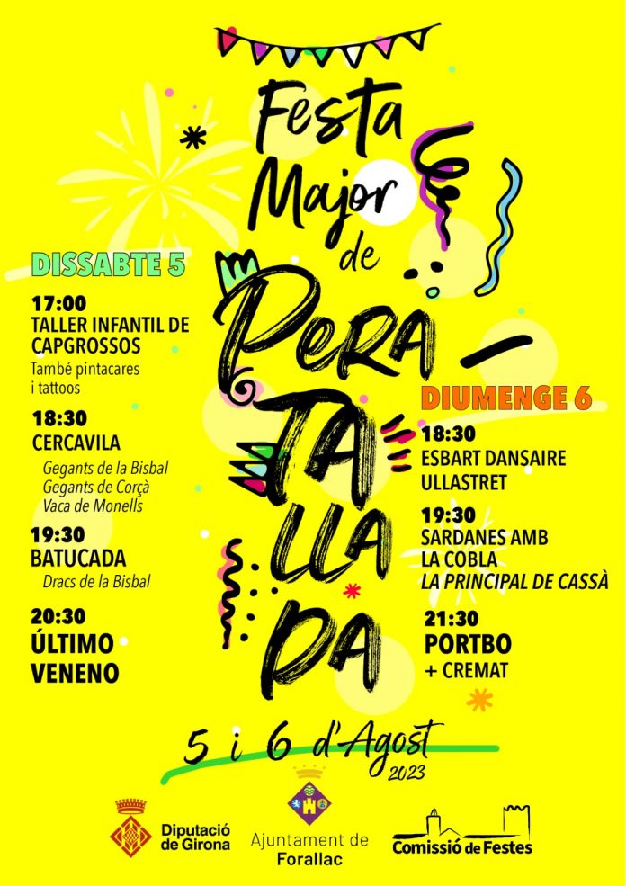 Ja podeu consultar la programació de la Festa Major de Peratallada 2023 que se celebrarà els dies 5 i 6 d’agost.